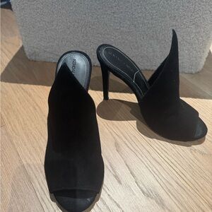 Kendall & Kylie Black Suede Open-Toe Stiletto Mules